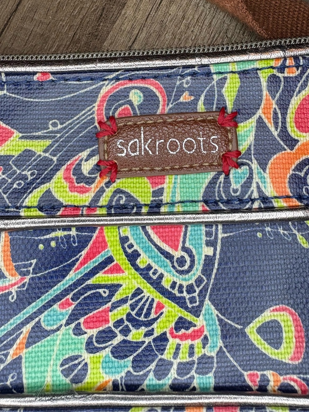 Sakroots Navy Floral Multicolor Crossbody Bag - Picture 2 of 9